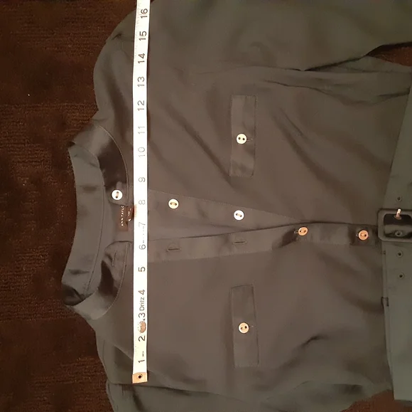 Pleated Teal Button-Up Dress - Picture 14 of 16